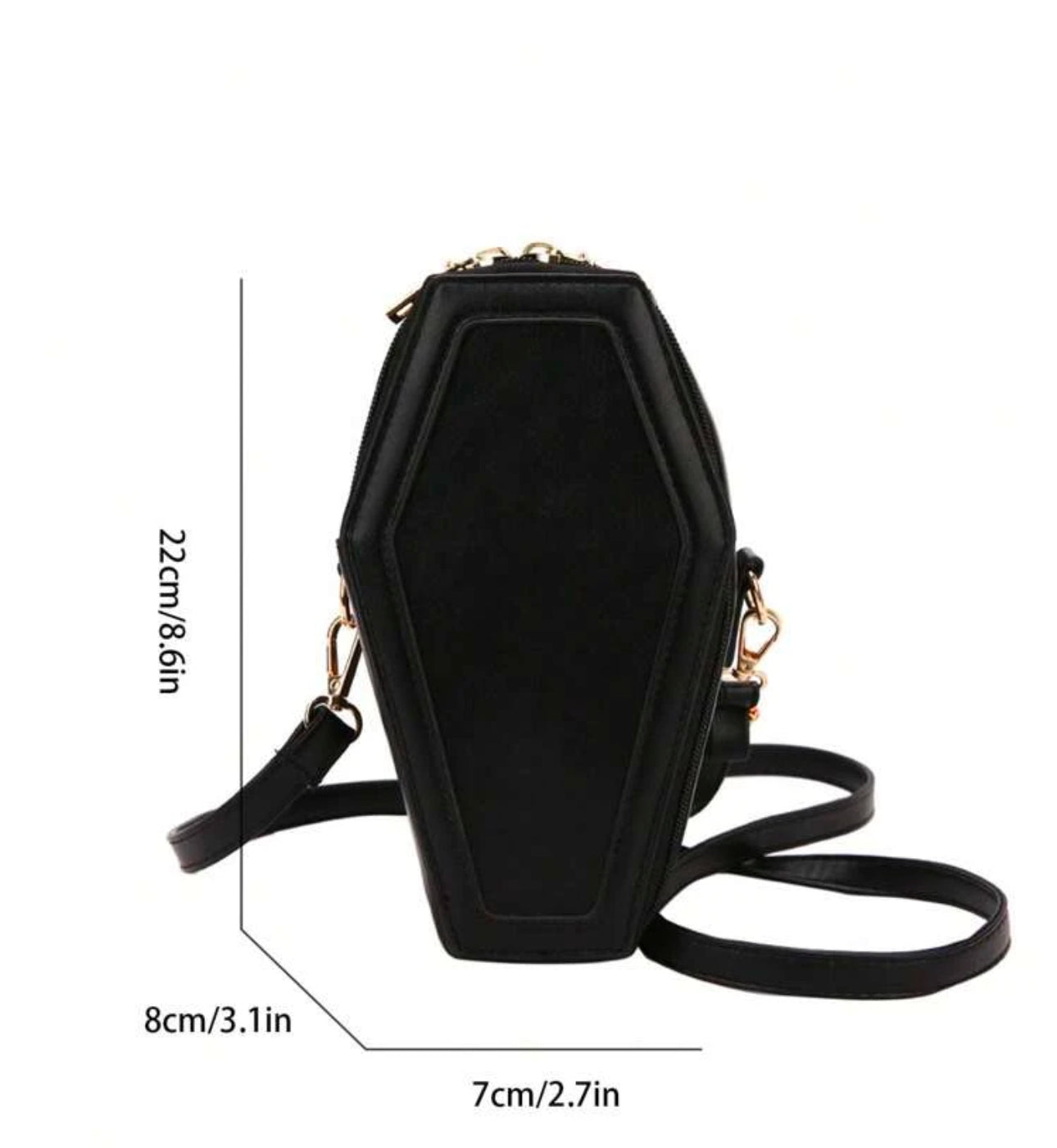 Blue hair girl closed coat coffin purse
