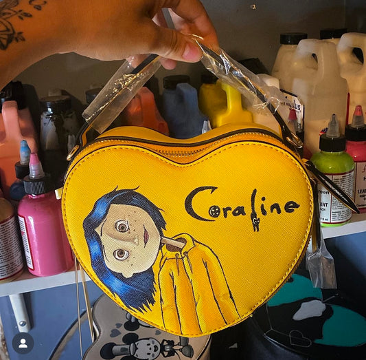 Yellow blue hair heart bag